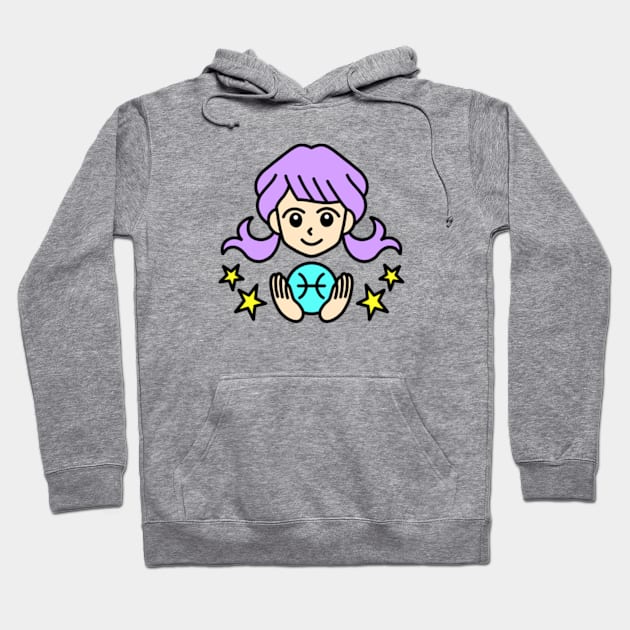 Pisces Zodiac Sign Hoodie by Yukarina